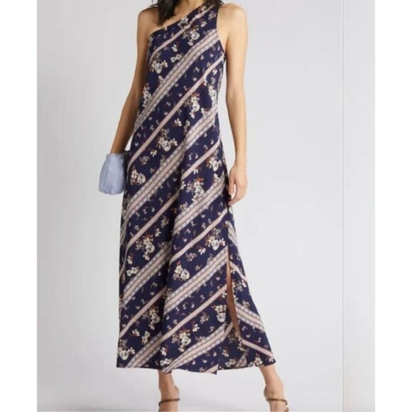 CHELSEA 28 Women Floral Blue One Shoulder Dress 3X - Picture 1 of 5